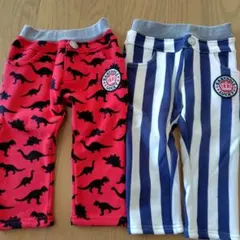 恐竜柄.ストライプのパンツ 90cm