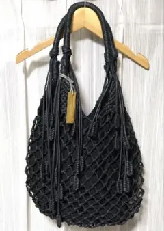 未使用タグ付】edit&co. エディットアンドコー レザーメッシュバッグ 