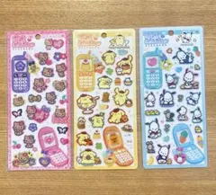 平成はっぴーフォン　サンリオ　3種　日焼けキティ　ポムポムプリン　ポチャッコ