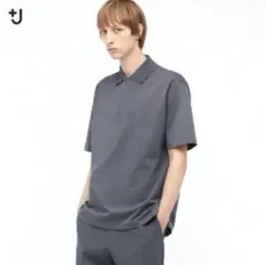 美品 完売品 ユニクロ ＋J リラックスフィットポロシャツ ダークグレー XL