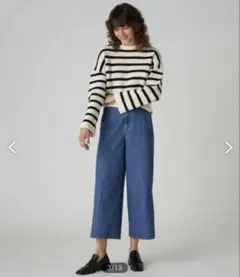 【極美品】MACPHEE オーガニックコットンデニム ワイドクロップドパンツ32のサムネイル