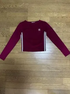 adidas 長袖カットソー ボルドー