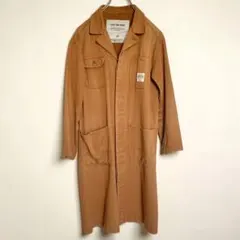 RIVETANDSURGEロングカバーオールコートM茶ブラウンワークジャケット春