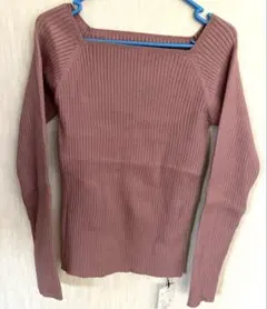 GRL リブ編み スクエアネック セーター L