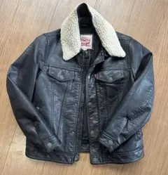 Levi Strauss & Co. ボア襟フェイクレザージャケット ブラックのサムネイル