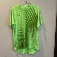PUMA XL グリーン ストライプシャツ