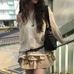 [ベルト＋キャミset] メッシュニットセット anyonemore 正規品