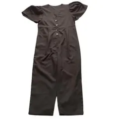 BIRTHDAY BASH　フレア袖 ボタン付き オールインワン ブラック　S