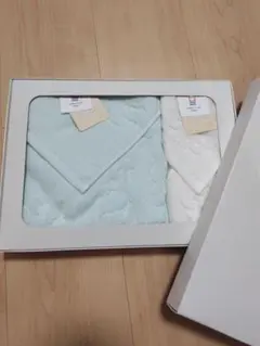 imabari 今治タオル　フェイスタオル水色とウォッシュタオル白のタオルセット