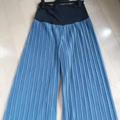 犬印本舗 マタニティ M プリーツガウチョパンツ ブルー