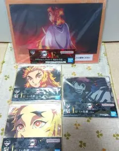 一番くじ鬼滅の刃 煉獄杏寿郎 ビジュアルボードミニ色紙3枚セット