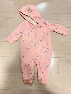 GAP ジャンプスーツ　アウター　冬用　裏起毛　ピンク　くまさん　花柄