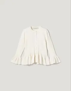 GU ジーユー　リブフリルカーディガン　by roku 白　Mサイズ