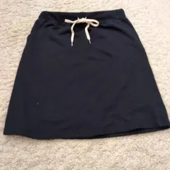 紺 ドローストリング ミニスカート
