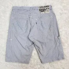 【良品】エビス LOT2001 かもめステッチ ストライプ ショートデニム