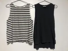 ZARAタンクトップ2枚ボーダー&グレー