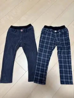 キッズ用ロングパンツ2枚セット ネイビー系