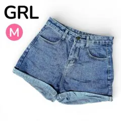 【GRL】デニムショートパンツ M ブルー レディース　オールシーズン 台形型