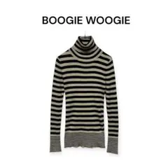 【ブギウギ】タートルネック ラメ ニット ボーダー size 38 a1061