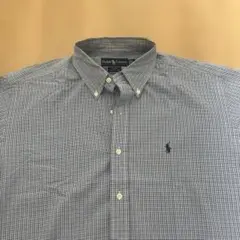 ラルフローレン BLAKE半袖ボタンダウンシャツ チェック柄 メンズL