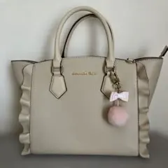 Samantha Vega フリルハンドバッグ ベージュ