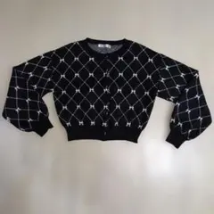 ま*a様 MAJESTIC LEGON　リボンデザイン　 黒ニット　Mサイズ