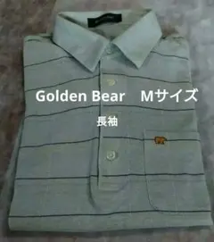 Golden Bear グレー ストライプ ポロシャツ M