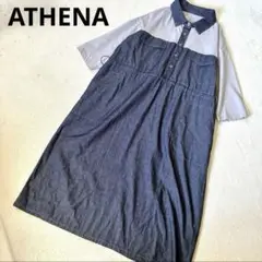 ATHENA デニム調 ワンピース