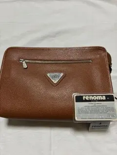 renoma ブラウンレザー クラッチバッグ　セカンドバック