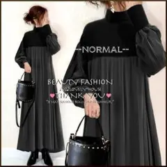 ロングワンピース 長袖 冬