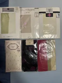 未使用女性パンスト6足バルマン、グレージュ、カミュ、ストリーム、ピース、シャルレ