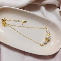 【レジェーロ】♥️後ろ姿美人 コットンパール5連ネックレス♥️