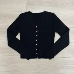 【DHOLIC】フ　ブラックニットカーディガン長袖