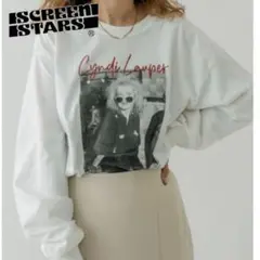 XL シンディローパー スパイラルTシャツ 武道館フェアウェルツアー　公演グッズ Lサイズ シンディローパー スワールテキストTシャツ 武道館