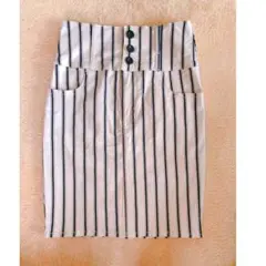 【美品】ハイウエストストライプスカート