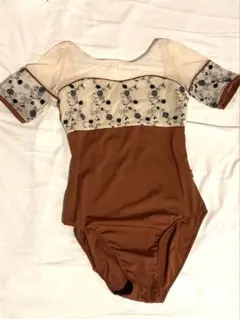 ブラウン/ベージュ レオタード XL