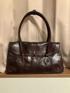 超美品 濱野☆ハマノ クロコ型押し レザーハンドバッグ ミニボストン