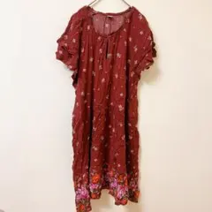 OLDNAVY 【XXL】 ワンピース 花柄 バーガンディ burgundy
