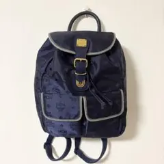 希少　MCM エムシーエム　リュック　バックパック　総柄　ヴィセトス　ネイビー