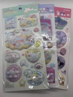 ポップデコパーティー　わたあめカプセルシール　サンリオ　3枚セット