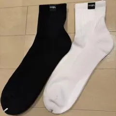新品mgh ソックス 靴下 ブラック ホワイト 2足セット　25-28cm 本田