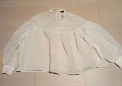 ZARA シアーブラウス ホワイト Mのサムネイル