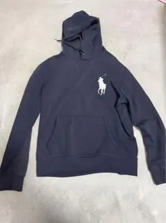 【人気】ポロラルフローレン ビッグポニー パーカー M ネイビー 右側日焼けあり