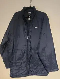 NIKE ナイキ 中綿ジャケット L ネイビー 刺繍ロゴ 古着アウター アメリカ