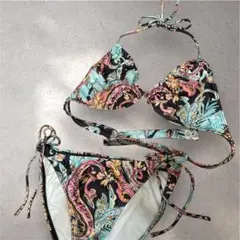 ビキニ エスニック 花柄 ホルター スパンコール アジアン 9M オリエンタル