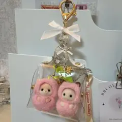 【no.28】シルバニアファミリー　さくらんぼ　赤ちゃん　持ち運びキーホルダー