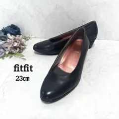 極美品⭐︎fitfit パンプス　ウェッジソール　ブラック　冠婚葬祭　23㎝のサムネイル