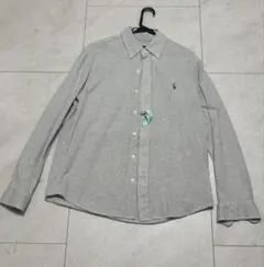 ポロ ラルフローレン 長袖 ポロシャツ ニット コットン グレー Mサイズ 綿