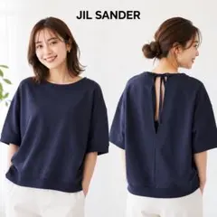 JIL SANDER ジルサンダー 半袖 スウェット ネイビー L バックリボンのサムネイル