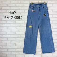 エイチアンドエム パワーパフガールズ コラボデニム　L キャラクター刺繍